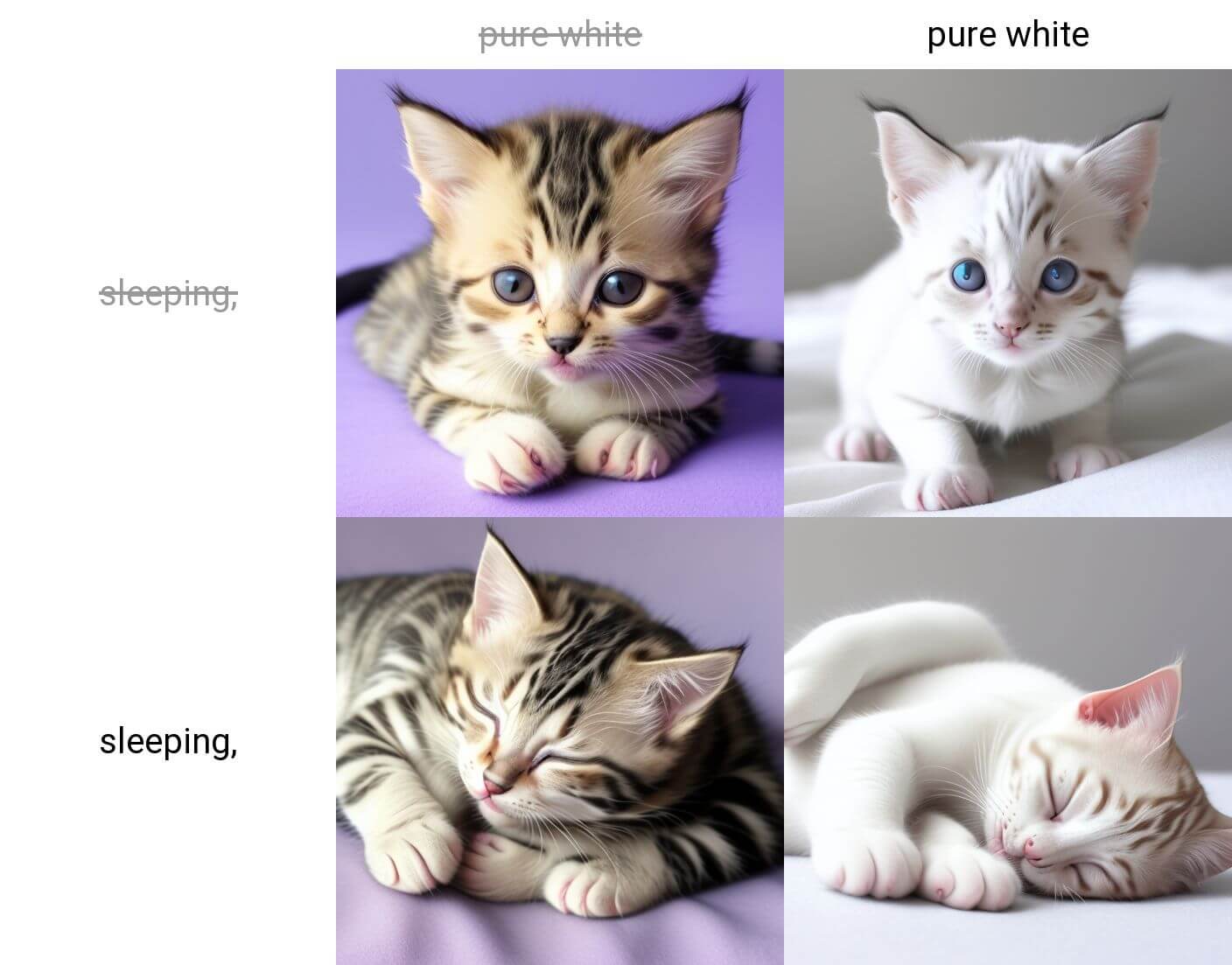 Stable Diffusion web UI-Prompt-matrix_sleeping-pure-white-cat-002