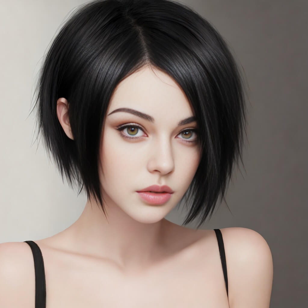 stable diffusion web ui-prompt-test-sample-lorafashionGirl_v45-woman with short black hair-002