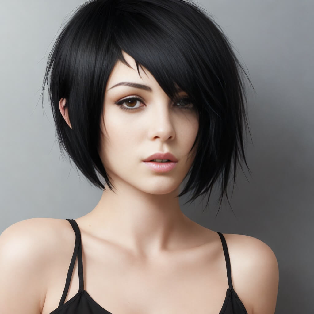 stable diffusion web ui-prompt-test-sample-woman with short black hair-001